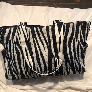 Belvah zebra print large tote bag handbag purse#88